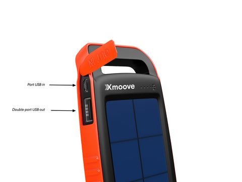 Pocket - Batterie externe solaire avec lampe torche - 15 000 mAh