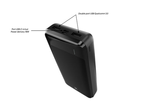 Powereco - Batterie externe USB-C 18W en plastique recyclé - 20 000 mAh