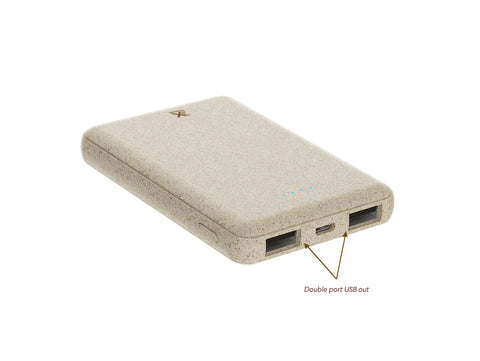 Powereco - Batterie externe en fibre de blé - 5 000 mAh