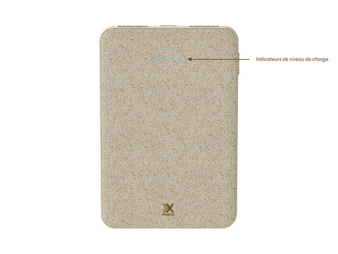 Powereco - Batterie externe en fibre de blé - 5 000 mAh