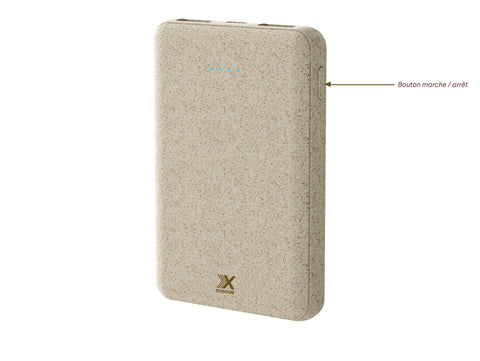 Powereco - Batterie externe en fibre de blé - 5 000 mAh