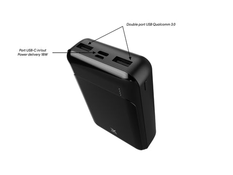 Powereco - Batterie externe USB-C 18W en plastique recyclé - 10 000 mAh